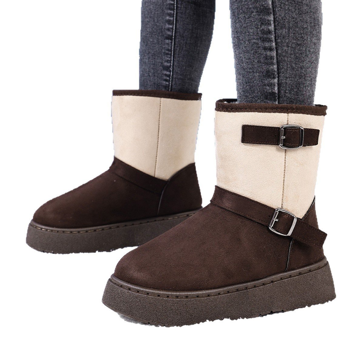 Bottes de neige tendance avec fourrure pour femmes – Image 5